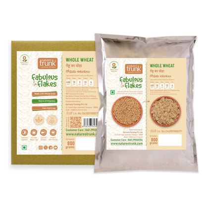 Nature’s Trunk whole wheat millet flakes product image showing healthy breakfast – best whole wheat millet flakes