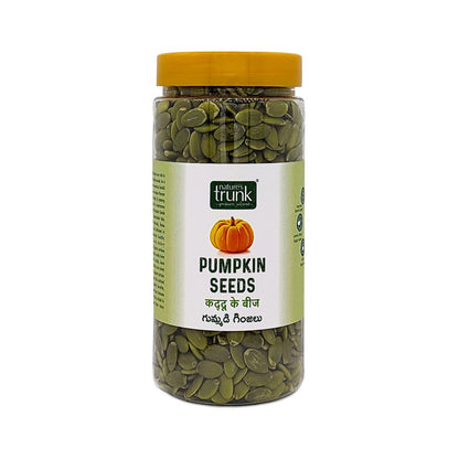 Nature’s Trunk pumpkin seeds jar packed with nutritious and crunchy seeds, perfect choice to buy healthy seeds online