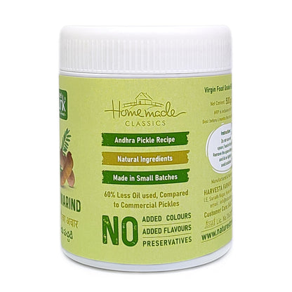 Tamarind pickle jar highlighting homemade Andhra recipe with natural ingredients, buy tamarind pickle online