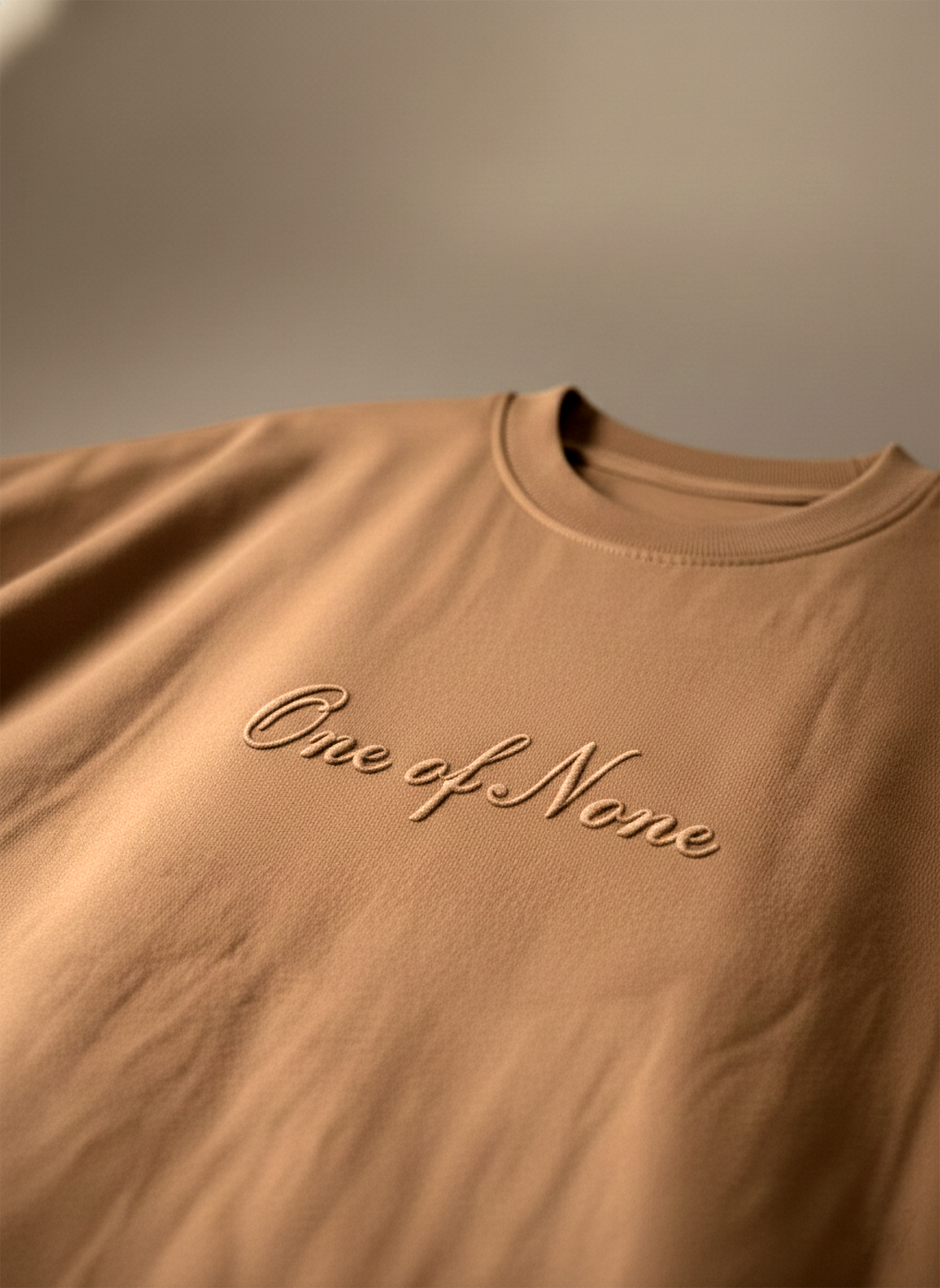 One of None Muted Mocha boxy Oversized Tee