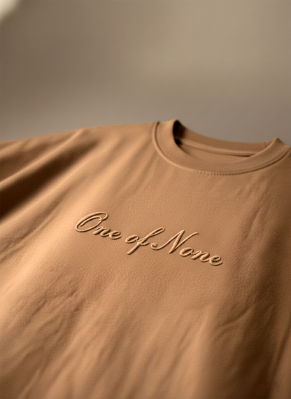 One of None Muted Mocha boxy Oversized Tee