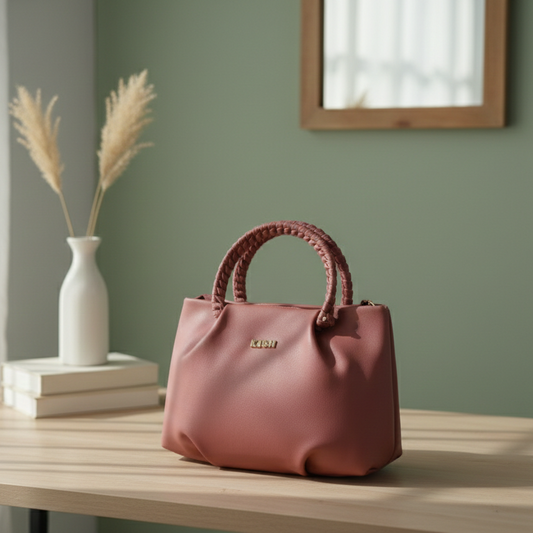 Rose Braided Handle Bag