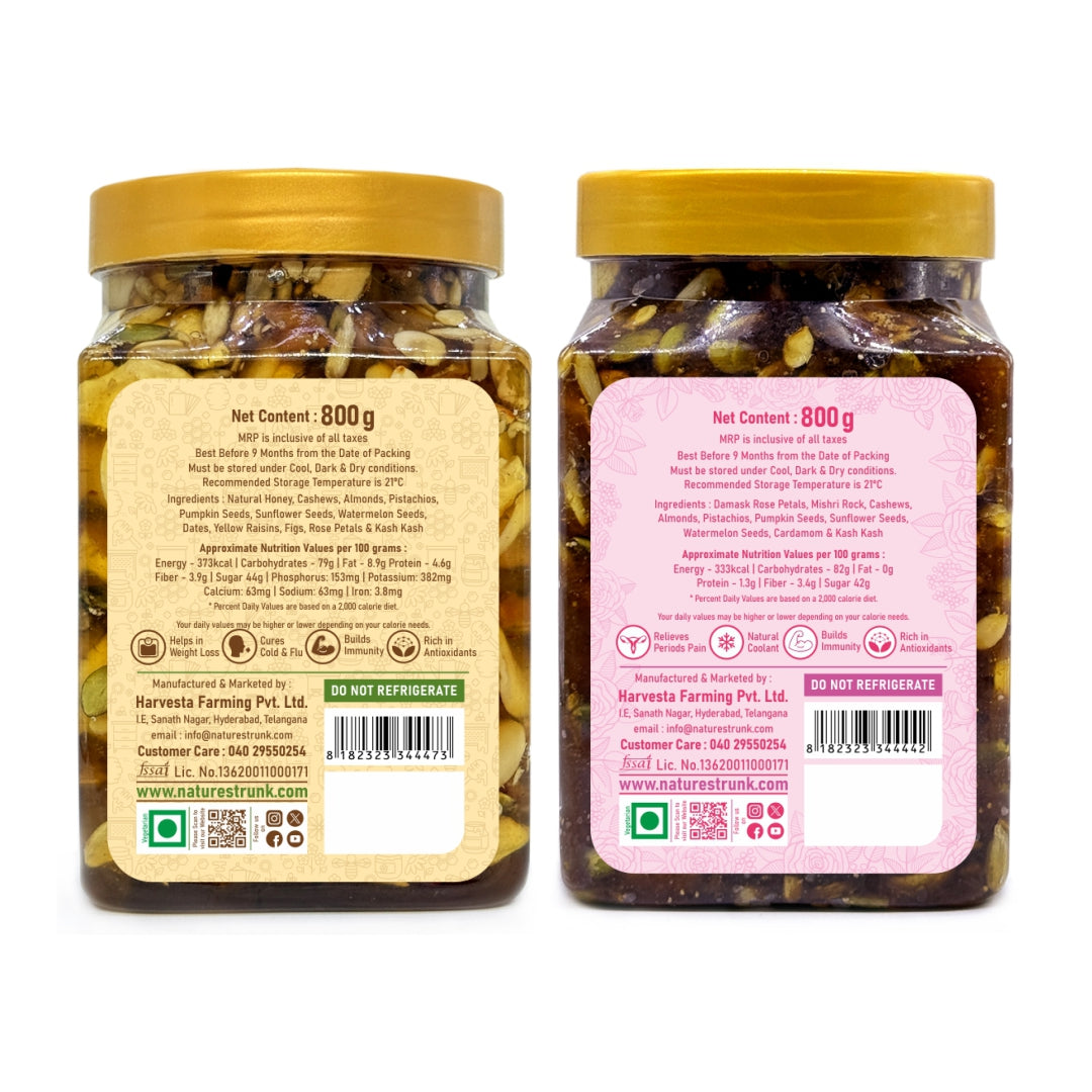 Gulkand with nuts & seeds in jar — rich blend of rose preserve, dry fruits, and seeds for daily wellness. Ideal choice to buy nuts & seeds naturally.