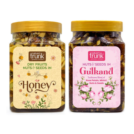 Traditional gulkand blended with nuts & seeds and dry fruits — wholesome gulkand mix for energy, digestion, and natural sweetness. Buy nuts & seeds online.