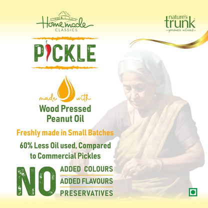 Nature’s Trunk homemade nimakaya pickle made in small batches with wood pressed oil and no preservatives