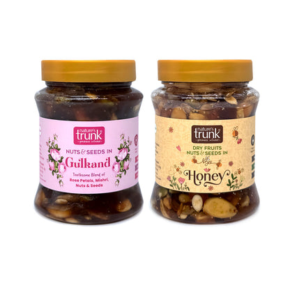 Combo Offer - Nuts & Seeds in Gulkand + Dry Fruits, Nuts & Seeds Soaked in Honey