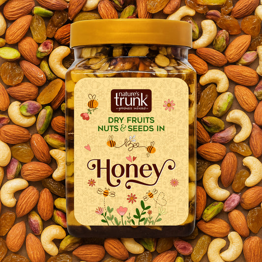 Nature’s Trunk honey with dryfruits and nuts – healthy energy booster with seeds for daily nutrition and immunity