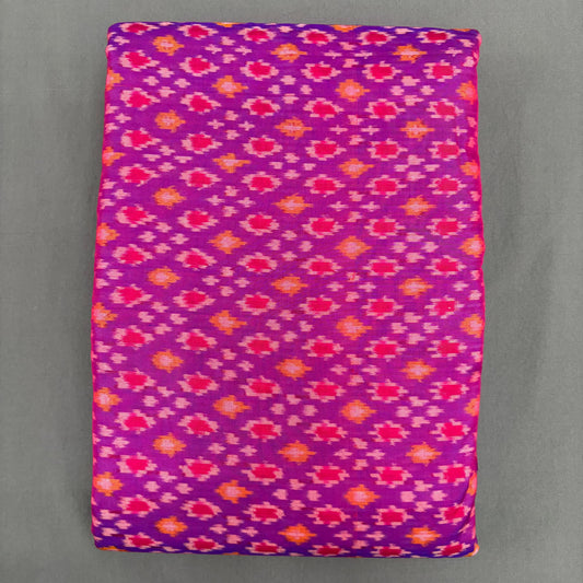 POCHAMPALLY IKKAT SICO PINK COLOR FABRIC - pochampallysarees.com