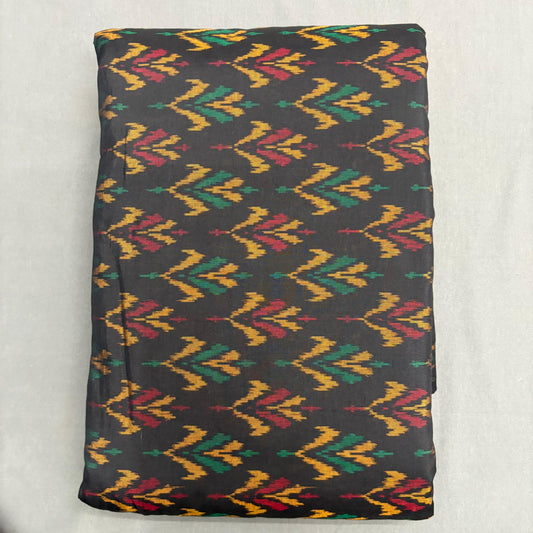 POCHAMPALLY IKKAT SICO BLACK FABRIC - pochampallysarees.com