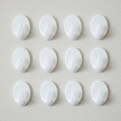 Strong Self Adhesive Wall Hooks Set (12 Pc)