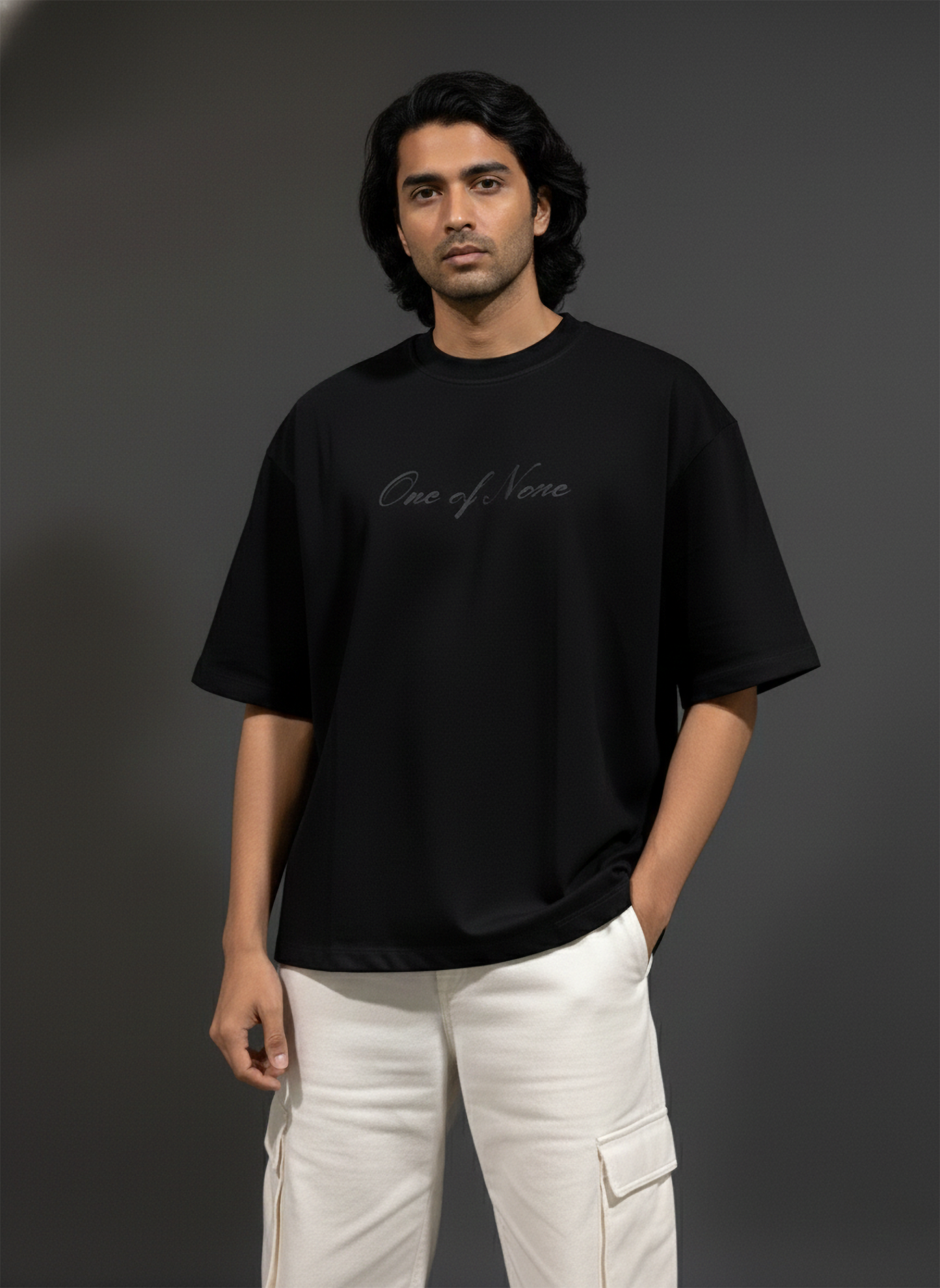 One of None Midnight Black Boxy Oversized Tee