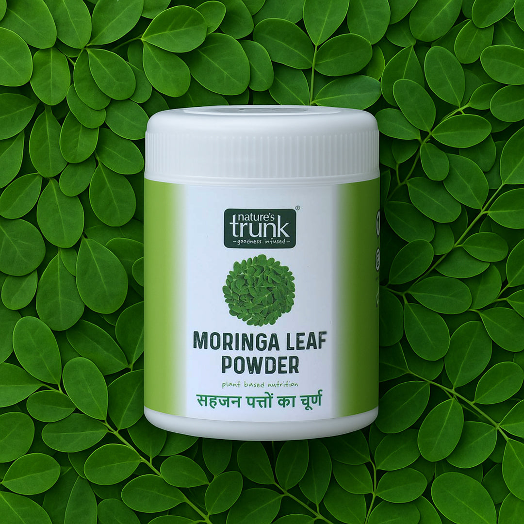 Moringa Leaf Powder made from fresh moringa leaves — natural Munagaku Podi rich in nutrients for daily wellness. Buy Munagaku Podi online for healthy living.