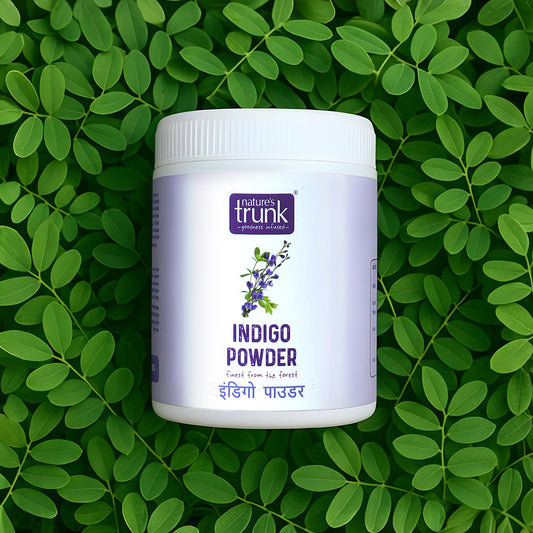 Natural indigo powder made from pure indigo leaves — herbal indigo powder used for natural hair coloring and conditioning without harsh chemicals.