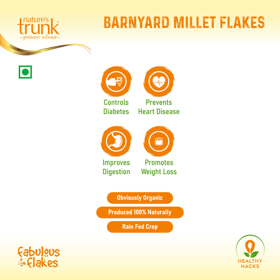 Nature’s Trunk barnyard millet flakes 800g – gluten-free cereal with health benefits, shop barnyard millet flakes online