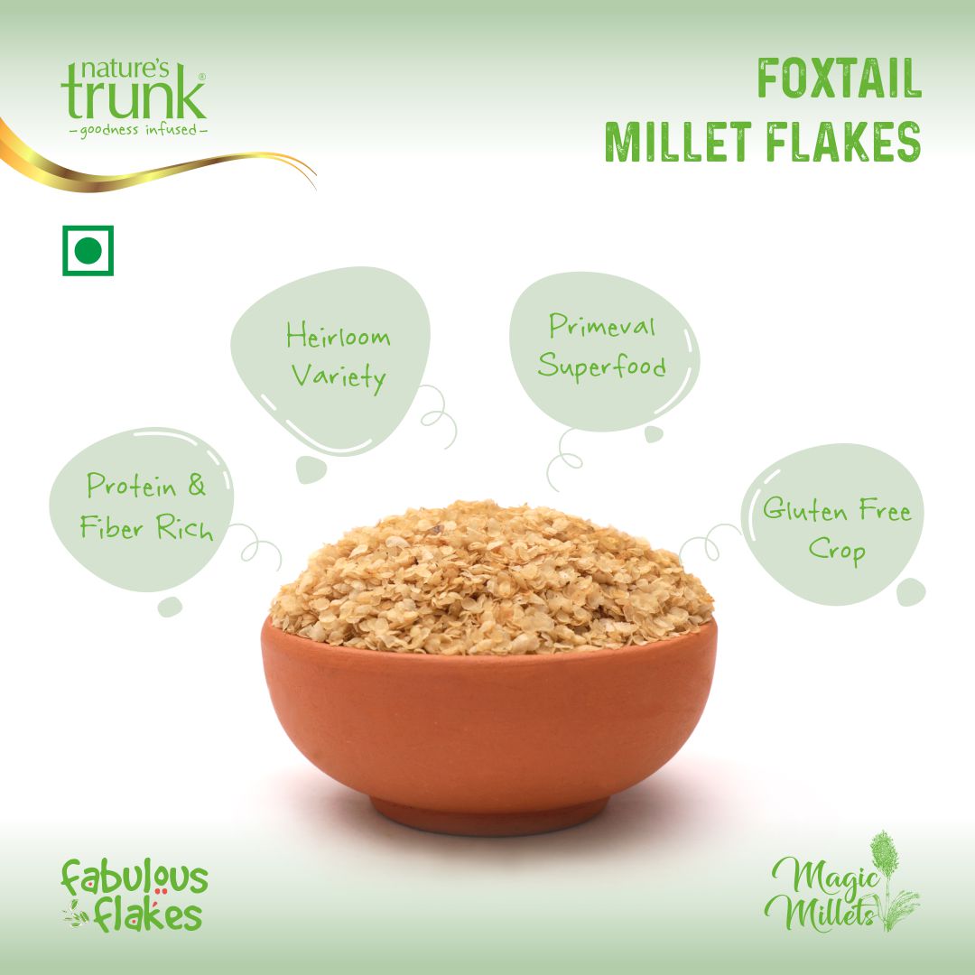 Nature’s Trunk Foxtail Millet Flakes 400g – nutritious gluten-free breakfast cereal, buy korralu online