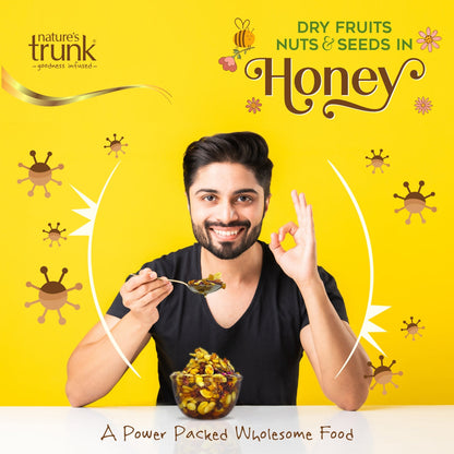 Nature’s Trunk dry fruits, nuts and seeds in honey – premium healthy mix for daily energy and immunity