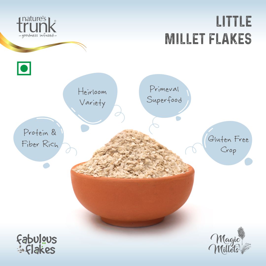 Nature’s Trunk Little Millet Flakes pack healthy breakfast ,best little millet flakes, little millet flakes online