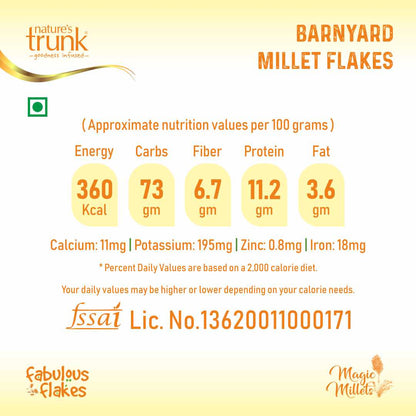 Nature’s Trunk barnyard millet flakes 450g nutritional values – best barnyard millet flakes for healthy gluten-free diet