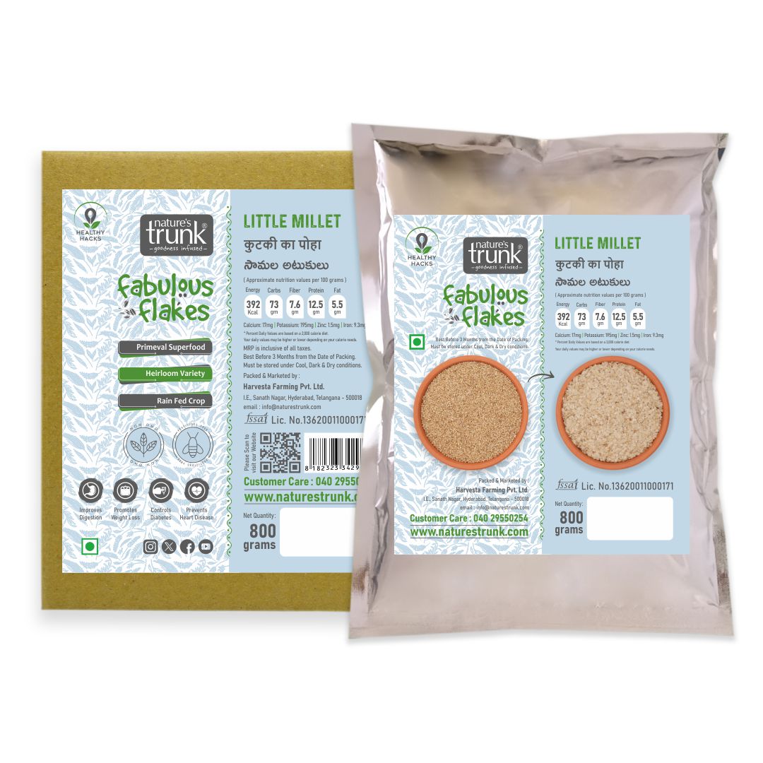 Nature’s Trunk Little Millet Flakes product image showing healthy breakfast option – buy samalu atukulu online