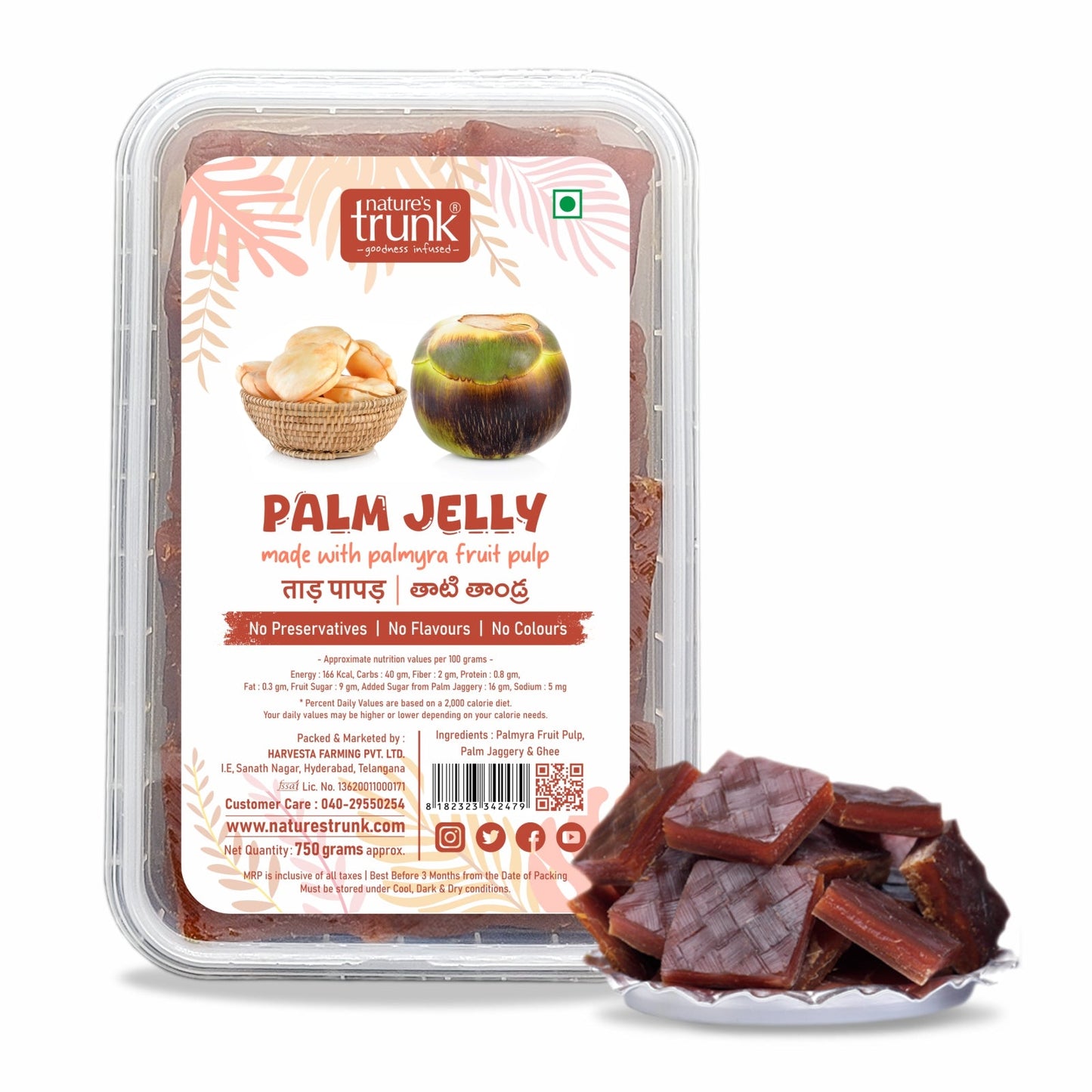 Nature’s Trunk 750g palm jelly jar close‑up – natural palm jelly to buy palm jelly online for desserts and drinks