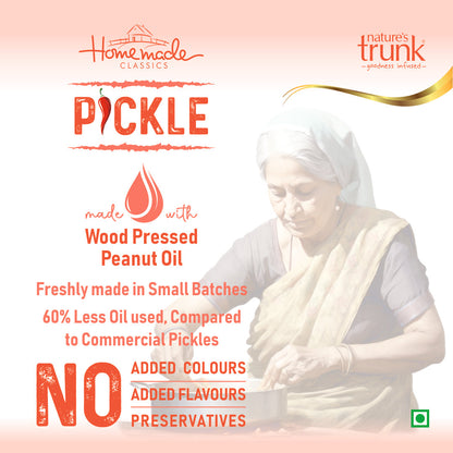 Homemade pandumirchi pickle prepared in small batches using wood pressed oil, authentic pandumirchi pickle online