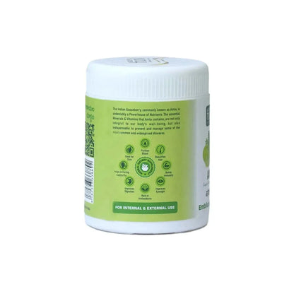 Pure amla powder texture shown — high-quality amla powder rich in vitamin C for healthy hair, scalp care, and natural shine.