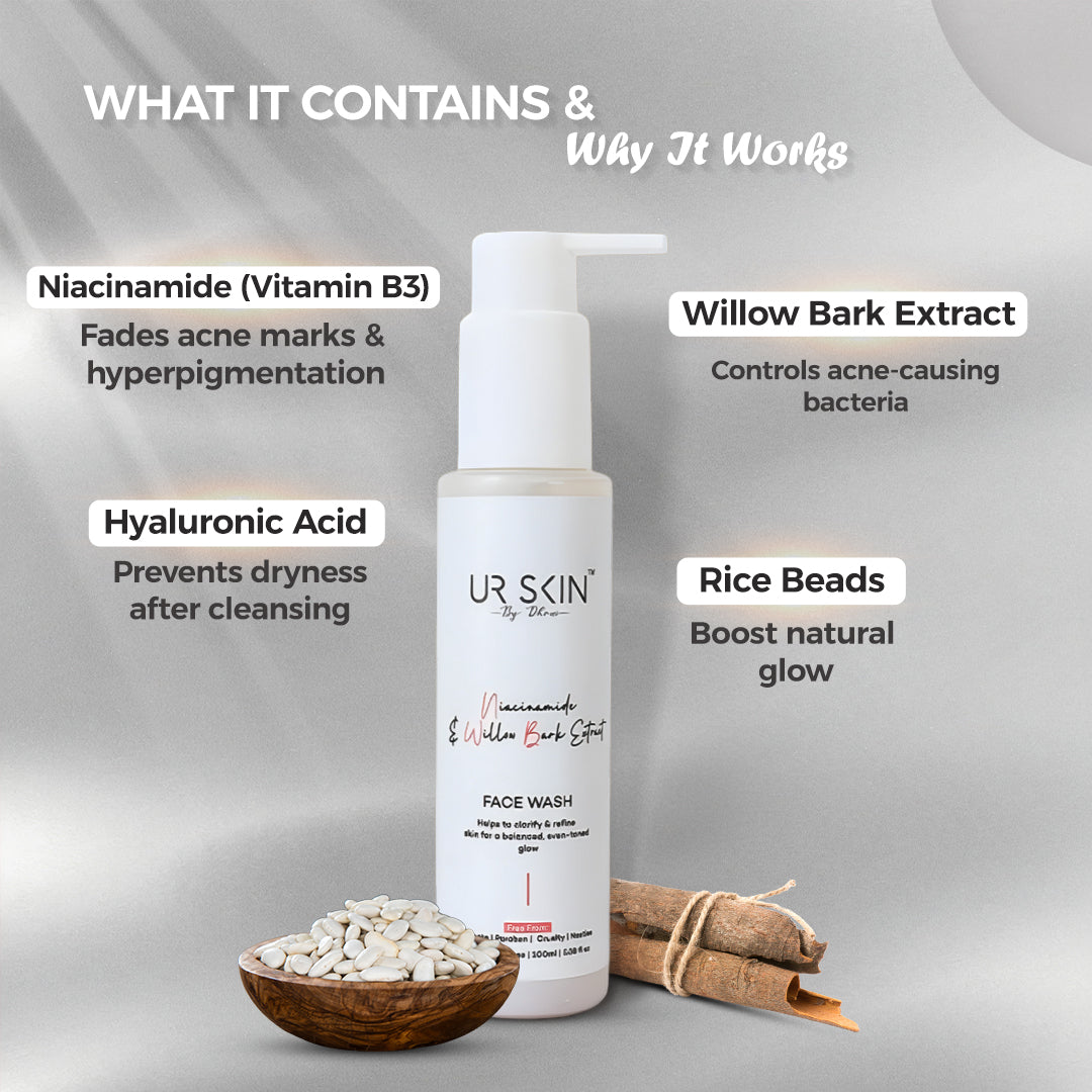 Face Wash with Willow Bark Extract & Niacinamides