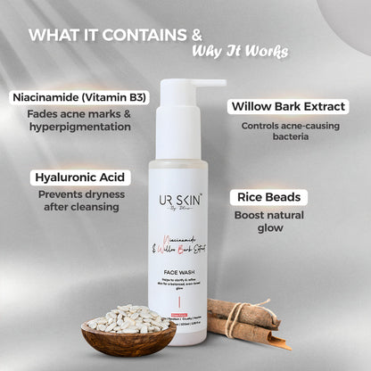 Face Wash with Willow Bark Extract & Niacinamides