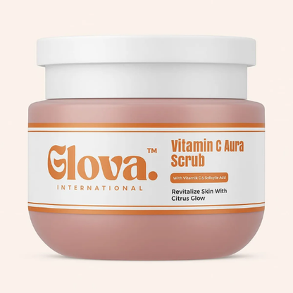 100% Natural Vitamin C Aura Scrub | Glova International Vitamin C Aura Scrub  With Vitamin C & Salicylic Acid |Revitalize Skin with Citrus Glow