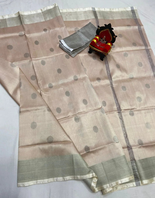 UPPADA PATTU SILVER BORDER SAREE - pochampallysarees.com