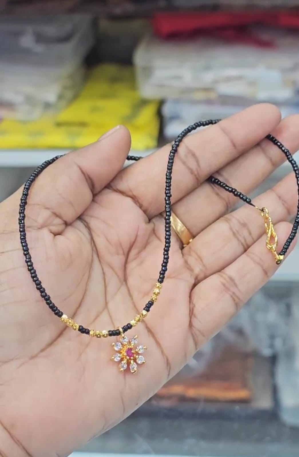 handmade mala with black beads just 350
