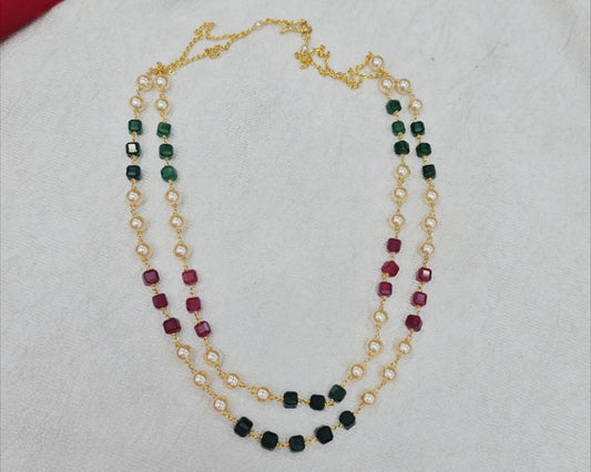 Handmade Swarovski and one beads mala JUST 750