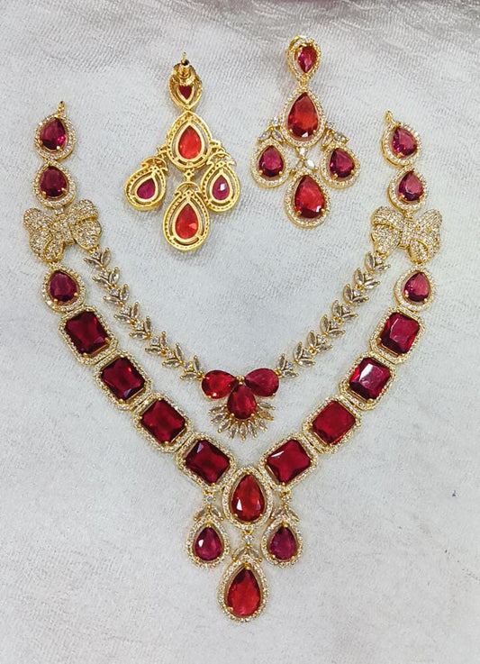 designer neckset with pink stone just 1799