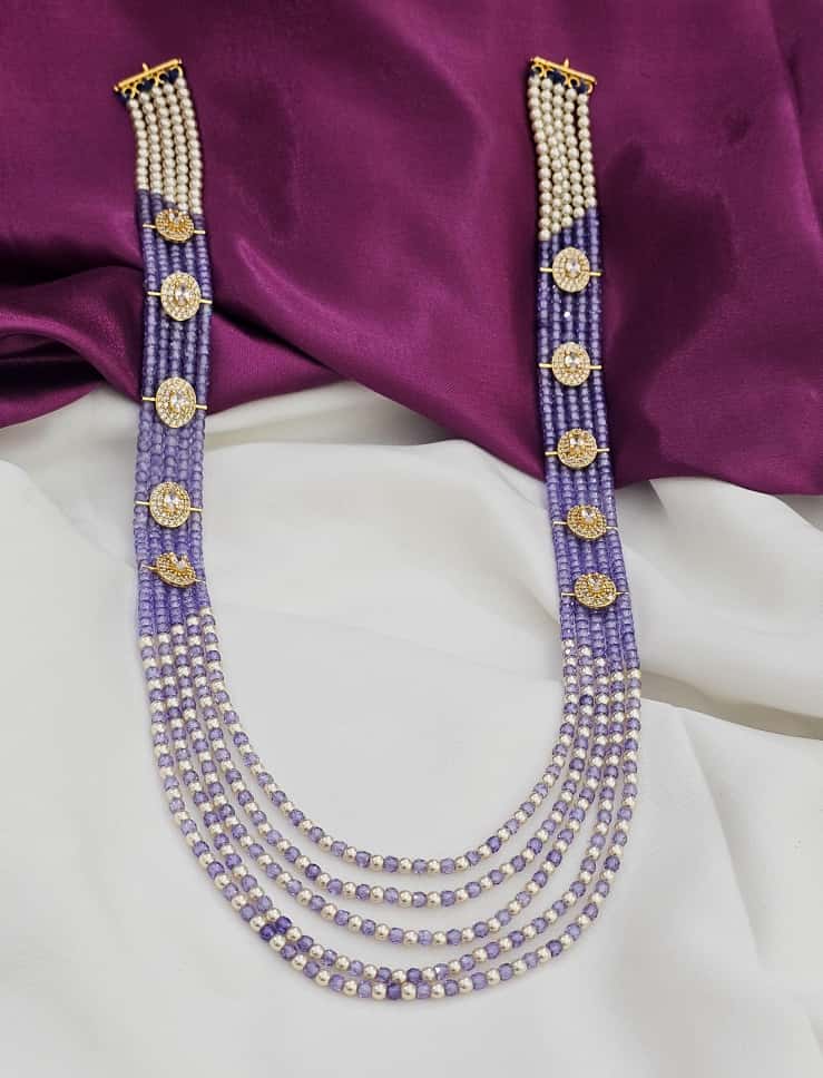 Real czs and Swarovski Mala with purple hand made 2499