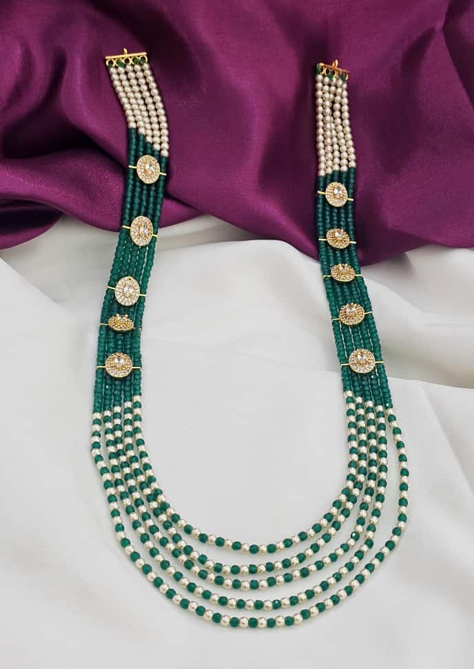 Real czs and Swarovski Mala with green hand made 2499