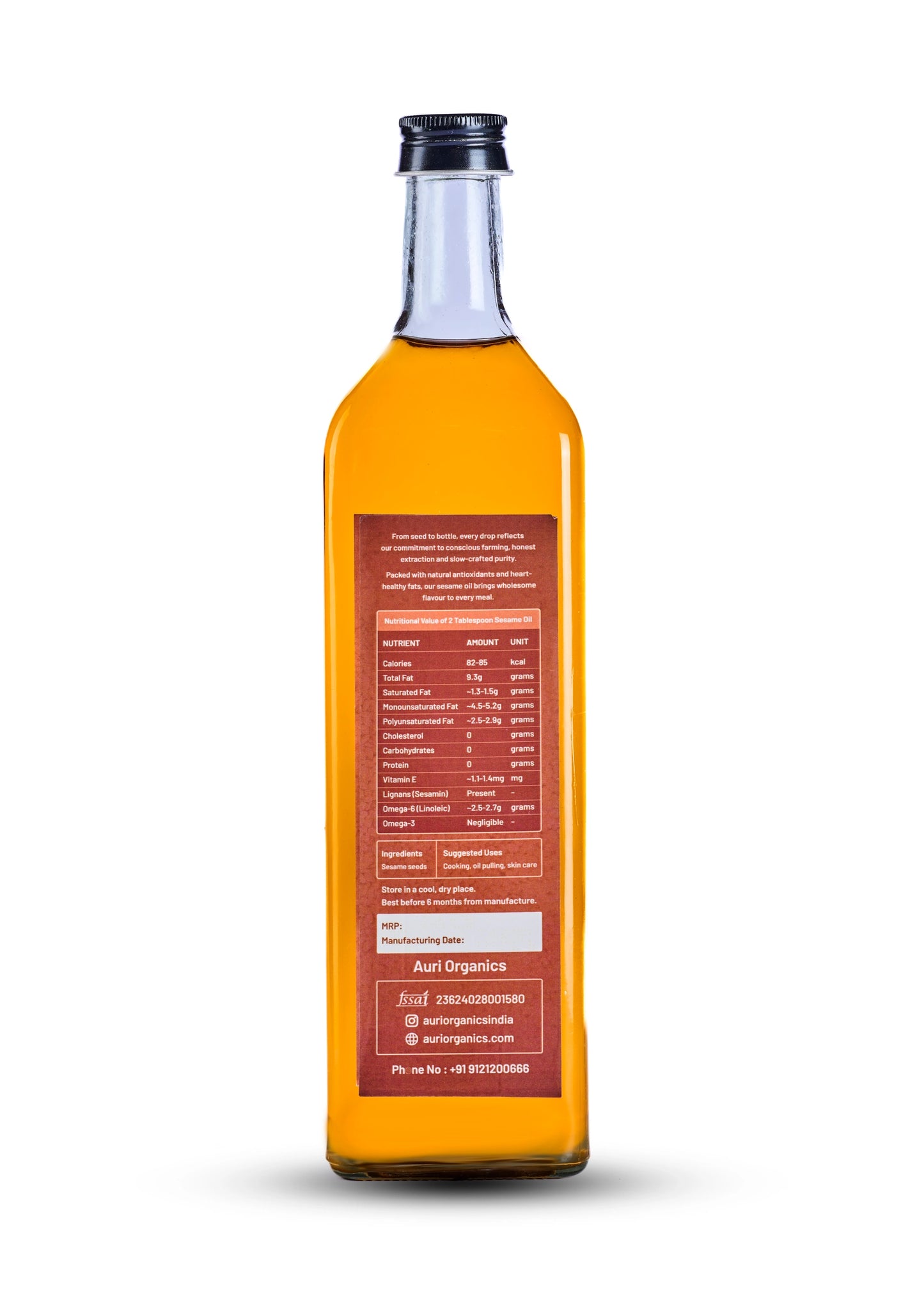 Auri Wood-Pressed Sesame Oil 1L