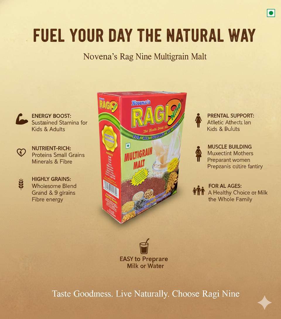 Novena's Ragi Multigrain Malt 250gms (Pack of 4)