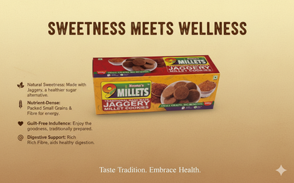 Novena's Ragi 9 Jaggery Millet Cookies (Pack of 4)