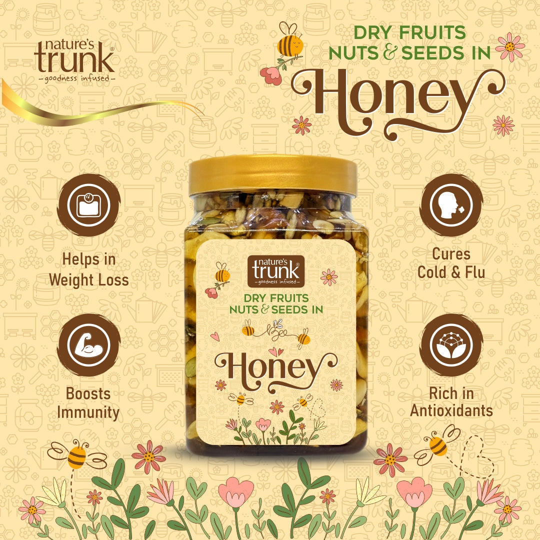 Dry Fruits, Nuts & Seeds in Honey