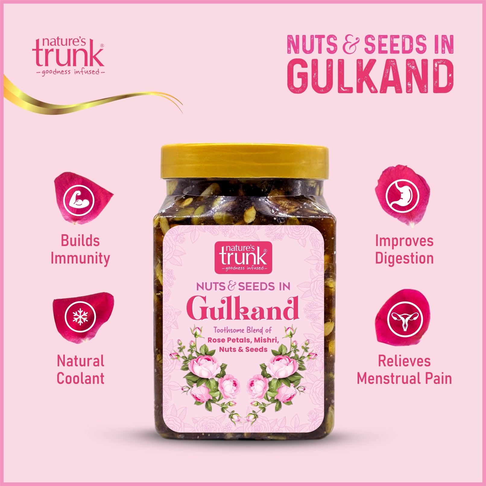 Nature’s Trunk Gulkand with Nuts and Seeds-Nutritional Value and Benefits 