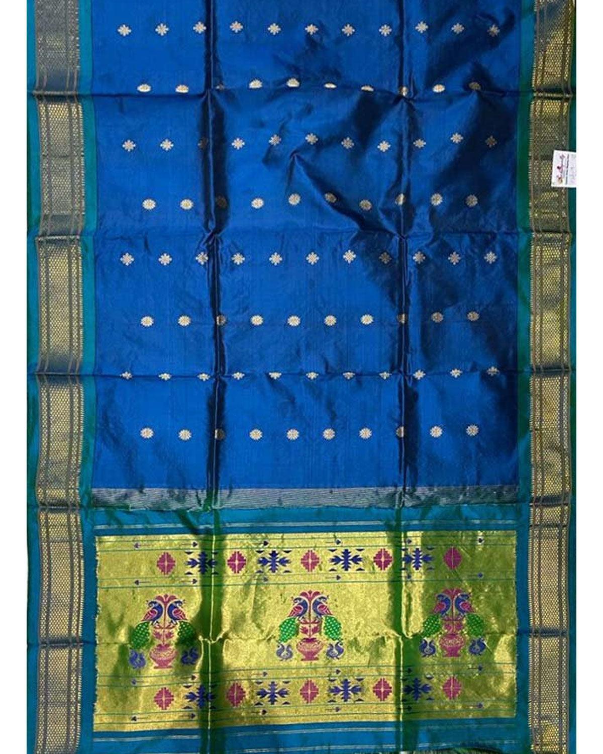 PAITHANI SILK BLUE COLOR DUPATTA-PSD09 - pochampallysarees.com