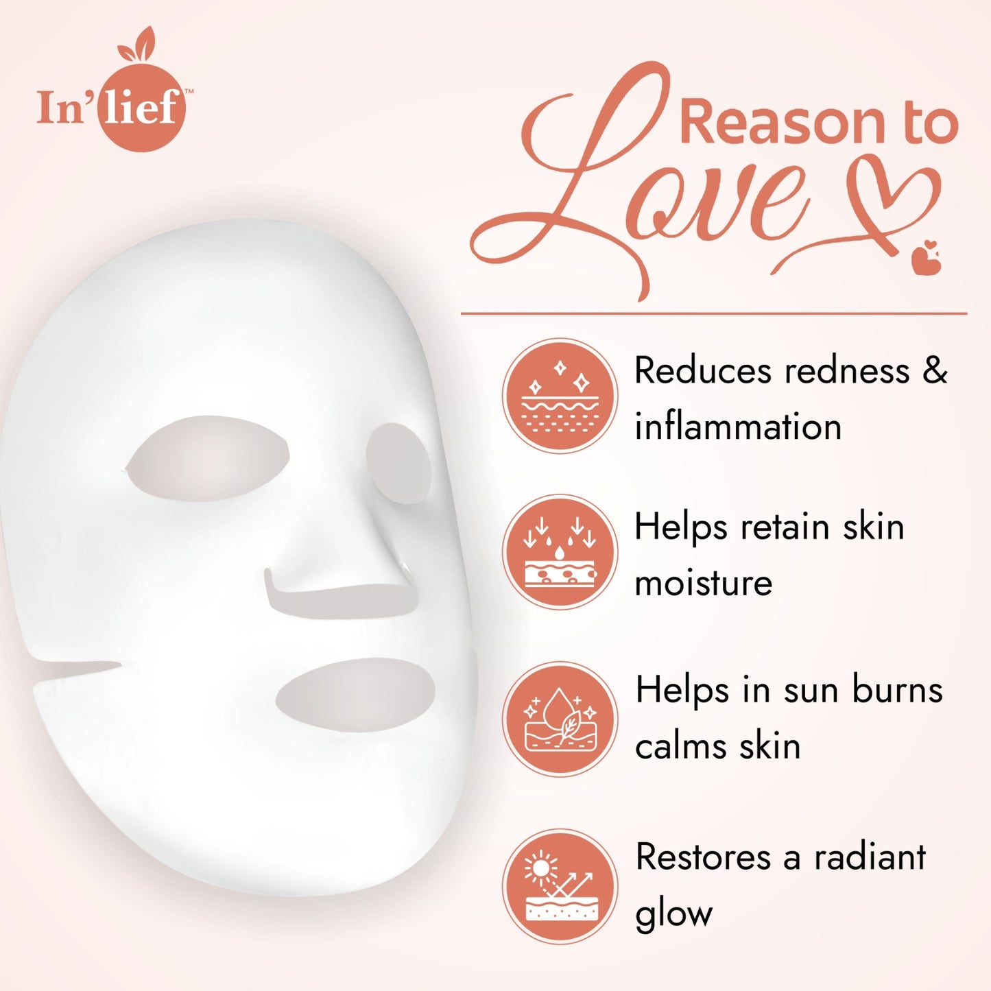 In'Lief Sheet Mask Pack of 2 - 25ml | Niacinamide | Salicylic Acid | Rich in Peptides & Collagen