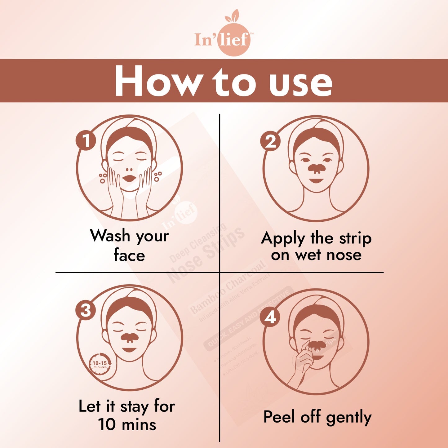 Deep Cleansing Nose Strips | Bamboo Charcoal | Blackhead & Whitehead Remover with Aloe Vera (Pack of 8)