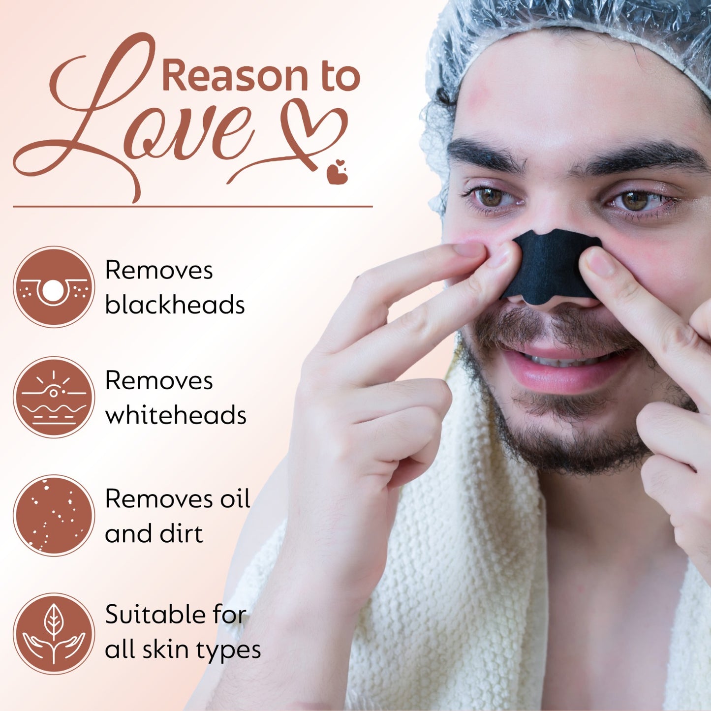 Deep Cleansing Nose Strips | Bamboo Charcoal | Blackhead & Whitehead Remover with Aloe Vera (Pack of 8)