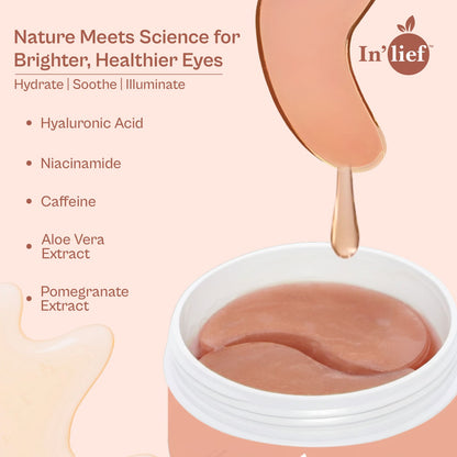 Hydrogel Under Eye Patch (30 Pairs) | Infused with Niacinamide, Aloe Vera, Hyaluronic Acid & Pomegranate Extract