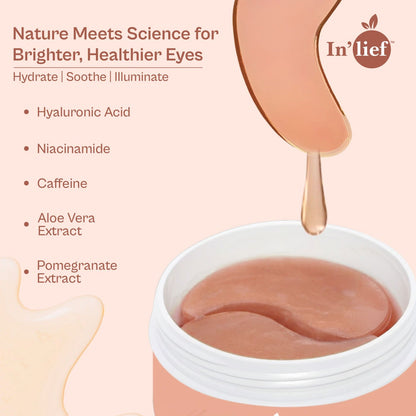 Hydrogel Under Eye Patch (30 Pairs) | Infused with Niacinamide, Aloe Vera, Hyaluronic Acid & Pomegranate Extract