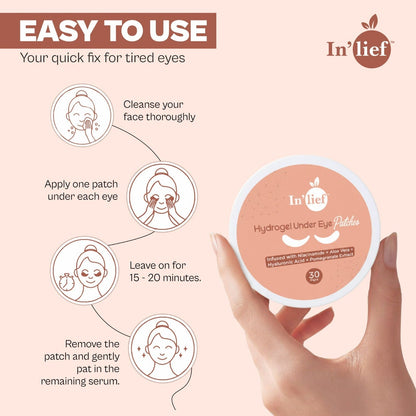 Hydrogel Under Eye Patch (30 Pairs) | Infused with Niacinamide, Aloe Vera, Hyaluronic Acid & Pomegranate Extract