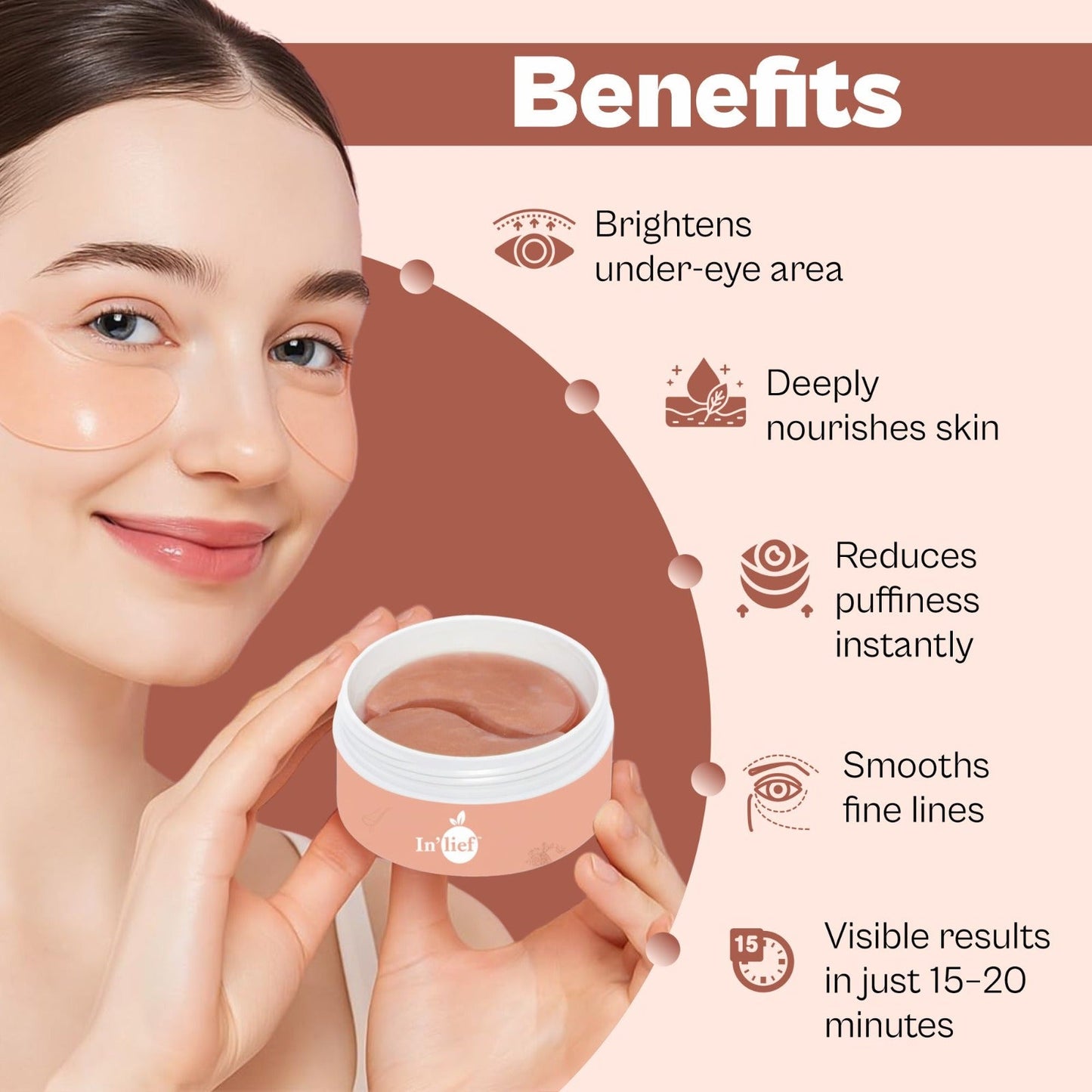 Hydrogel Under Eye Patch (30 Pairs) | Infused with Niacinamide, Aloe Vera, Hyaluronic Acid & Pomegranate Extract