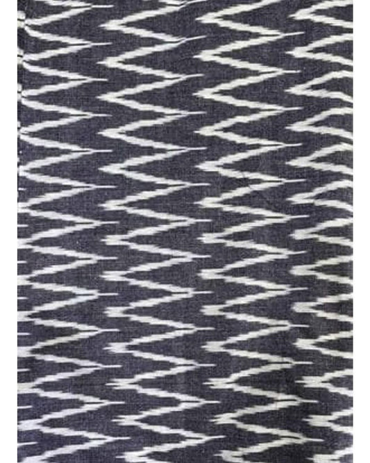 POCHAMPALLY IKAT COTTON GRAY COLOR FABRIC - pochampallysarees.com