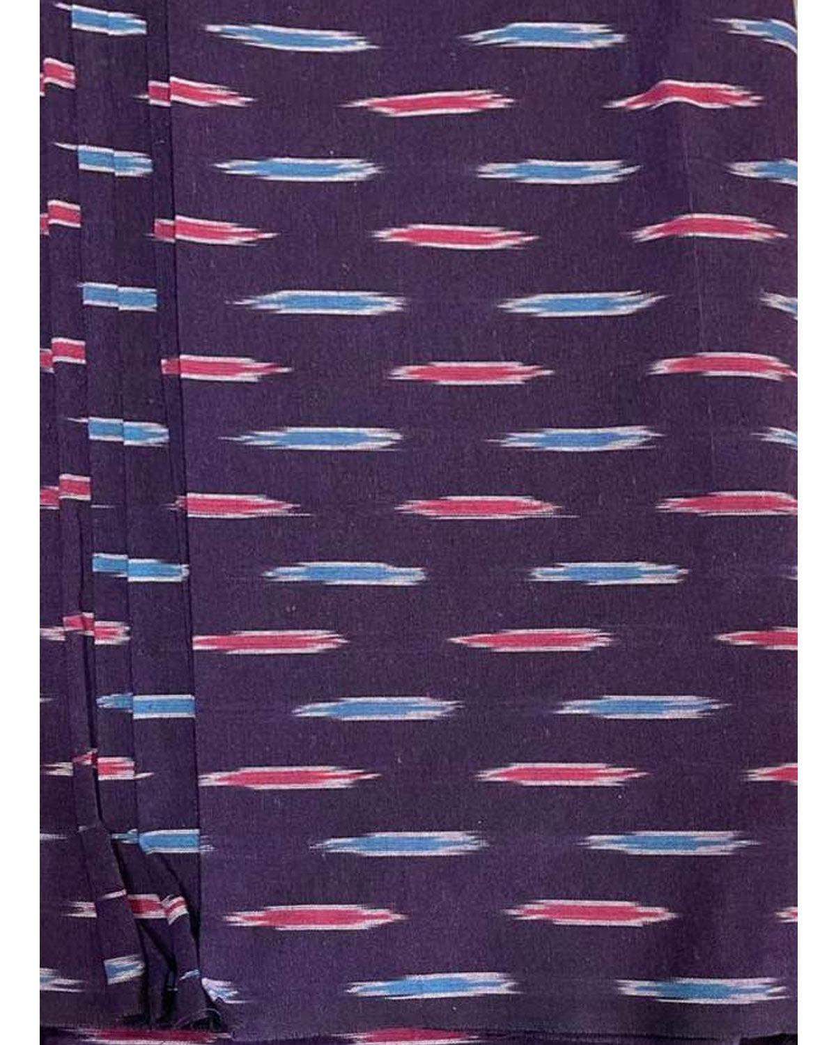 POCHAMPALLY IKAT COTTON LAVENDER COOLOR FABRIC - pochampallysarees.com